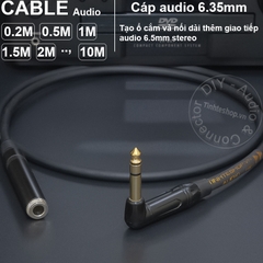 Cáp 6 ly stereo nối dài DIY 0.2 đến 5 mét - 6.5mm TRS extension audio cable