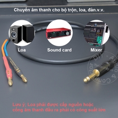 Dây loa 6 ly sang bắp chuối chuyển âm thanh từ Mixer Đàn Sound card sang loa - 6.5mm mono to banana plug cable