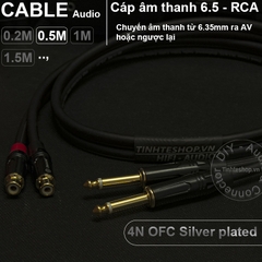 Cáp chuyển 6.5mm 6.35mm mono ra AV RCA cổng cái lõi đồng OFC 4N mạ bạc 0.2M 0.5M 1M 1.5M
