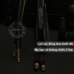 Cáp chuyển 6.5mm 6.35mm mono ra AV RCA cổng cái lõi đồng OFC 4N mạ bạc 0.2M 0.5M 1M 1.5M