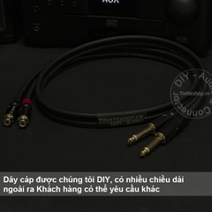 Cáp chuyển 6.5mm 6.35mm mono ra AV RCA cổng cái lõi đồng OFC 4N mạ bạc 0.2M 0.5M 1M 1.5M