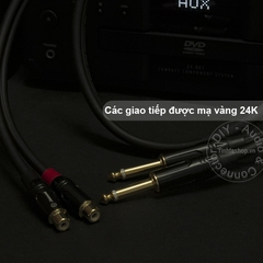 Cáp chuyển 6.5mm 6.35mm mono ra AV RCA cổng cái lõi đồng OFC 4N mạ bạc 0.2M 0.5M 1M 1.5M