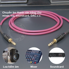 Dây 6 ly TRS balanced đồng 4N mạ bạc cắm âm thanh cho Soundcard Mixer DAC ra loa kiểm âm