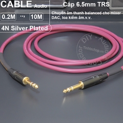 Dây 6 ly TRS balanced đồng 4N mạ bạc cắm âm thanh cho Soundcard Mixer DAC ra loa kiểm âm