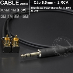Dây jack 6 ly stereo ra 2 AV cong DIY 0.5M đến 5M - 6.5mm TRS to 2 RCA cable