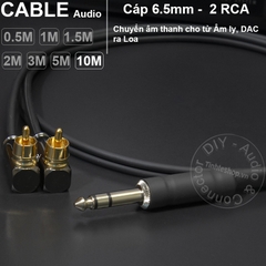 Dây jack 6 ly stereo ra 2 AV cong DIY 0.5M đến 5M - 6.5mm TRS to 2 RCA cable