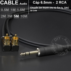 Dây jack 6 ly stereo ra 2 AV cong DIY 0.5M đến 5M - 6.5mm TRS to 2 RCA cable