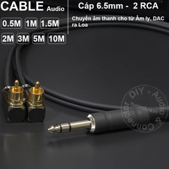 Dây jack 6 ly stereo ra 2 AV cong DIY 0.5M đến 5M - 6.5mm TRS to 2 RCA cable