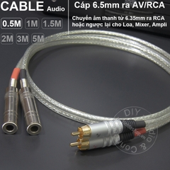 Cáp 6.5mm cái sang AV 1 cặp DIY 0.5M đến 5M - 6.5mm female to RCA cable