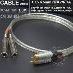Cáp 6.5mm cái sang AV 1 cặp DIY 0.5M đến 5M - 6.5mm female to RCA cable