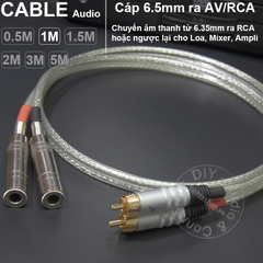 Cáp 6.5mm cái sang AV 1 cặp DIY 0.5M đến 5M - 6.5mm female to RCA cable