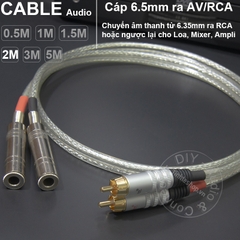 Cáp 6.5mm cái sang AV 1 cặp DIY 0.5M đến 5M - 6.5mm female to RCA cable