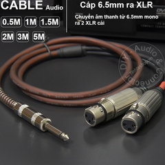 Dây 6 ly ra 2 canon đực DIY 0.5 đến 5 mét - 6.5mm mono to 2 XLR female cable