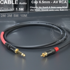 Cáp 6.5 sang hoa sen AV DIY 0.5 đến 5 mét cắm từ Sound card Mixer Âm ly sang loa - 6.35mm TS to lotus audio cable