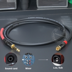 Cáp 6.5 sang hoa sen AV DIY 0.5 đến 5 mét cắm từ Sound card Mixer Âm ly sang loa - 6.35mm TS to lotus audio cable
