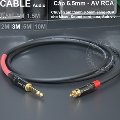 Cáp 6.5 sang hoa sen AV DIY 0.5 đến 5 mét cắm từ Sound card Mixer Âm ly sang loa - 6.35mm TS to lotus audio cable