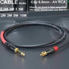 Cáp 6.5 sang hoa sen AV DIY 0.5 đến 5 mét cắm từ Sound card Mixer Âm ly sang loa - 6.35mm TS to lotus audio cable
