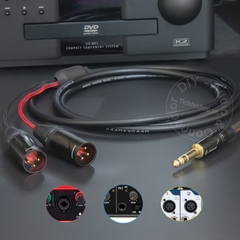 Cáp chuyển 6 ly stereo sang XLR DIY 0.5 đến 5 mét - 6.5mm TRS to 2 XLR male cable