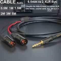 Cáp chuyển 6 ly stereo sang XLR DIY 0.5 đến 5 mét - 6.5mm TRS to 2 XLR male cable