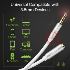 Cáp audio 3.5mm AUX đực sang cái - Audio 3.5mm cable male to female gold 24K OFC 4N Ugreen AV118 1M ... 5M