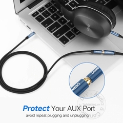 Cáp audio 3.5mm AUX 4 nấc nối dài 1 đầu đực 1 đầu cái - Audio 3.5mm AUX 4 pole TRRS cable 0.5M 1M 1.5M 2M