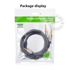 Dây jack 3.5 ra 2 đầu 6 ly Ugreen AV126 dài 1 mét đến 5 mét - 3.5mm to 2 6.35mm cable