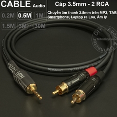 Cáp audio 3.5mm ra 2 AV RCA R+L DIY 0.2 mét đến 20 mét - Audio cable 3.5mm to 2 RCA