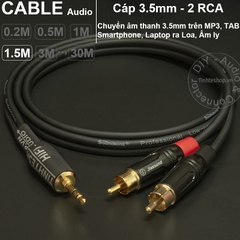 Cáp audio 3.5mm ra 2 AV RCA R+L DIY 0.2 mét đến 20 mét - Audio cable 3.5mm to 2 RCA