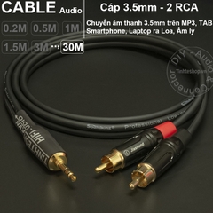 Cáp audio 3.5mm ra 2 AV RCA R+L DIY 0.2 mét đến 20 mét - Audio cable 3.5mm to 2 RCA
