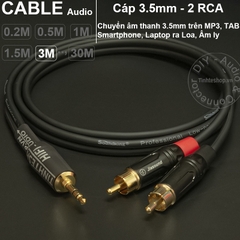 Cáp audio 3.5mm ra 2 AV RCA R+L DIY 0.2 mét đến 20 mét - Audio cable 3.5mm to 2 RCA