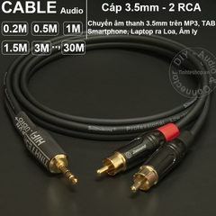 Cáp audio 3.5mm ra 2 AV RCA R+L DIY 0.2 mét đến 20 mét - Audio cable 3.5mm to 2 RCA