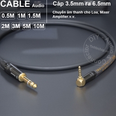 Dây jack 6 ly ra 3.5 stereo DIY 0.5 đến 10 mét - 6.5mm to 3.5mm stereo cable