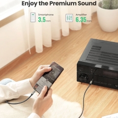 Cáp 3.5 ra 6.5 TRS Ugreen AV127 dài từ 1 mét đến 10 mét - 3.5mm to 1/4 TRS cable