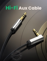 Cáp âm thanh 3.5 Ugreen AV119 siêu mỏng 1 đầu thẳng 1 đầu bẻ góc 0.5 mét đến 5 mét