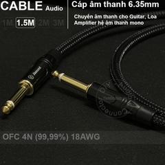Cáp audio 2 đầu 6.35mm mono OFC 4N - Dây âm thanh 6.5mm cho Đàn Đàn guitar 1M 1.5M 2M 3M