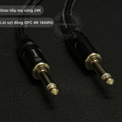 Cáp audio 2 đầu 6.35mm mono OFC 4N - Dây âm thanh 6.5mm cho Đàn Đàn guitar 1M 1.5M 2M 3M