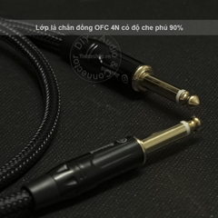 Cáp audio 2 đầu 6.35mm mono OFC 4N - Dây âm thanh 6.5mm cho Đàn Đàn guitar 1M 1.5M 2M 3M