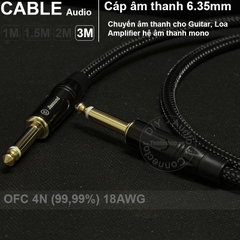 Cáp audio 2 đầu 6.35mm mono OFC 4N - Dây âm thanh 6.5mm cho Đàn Đàn guitar 1M 1.5M 2M 3M