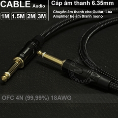 Cáp audio 2 đầu 6.35mm mono OFC 4N - Dây âm thanh 6.5mm cho Đàn Đàn guitar 1M 1.5M 2M 3M