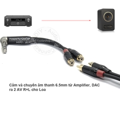 Cáp audio 6.35mm 6.5mm stereo ra 2 AV audio R+L Loa Amplifier 0.2M 0.5M 1M