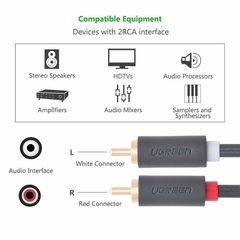 Cáp hoa sen AV 2 ra 2 1 cặp dây âm thanh 2 đầu RCA Ugreen AV104