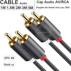 Cáp hoa sen AV 2 ra 2 1 cặp dây âm thanh 2 đầu RCA Ugreen AV104