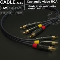 Cáp audio video AV RCA 3 ra 3 - Dây 3 đầu bông sen AV RCA 0.5M 1M 5M 10M 15M 20M