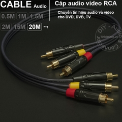 Cáp audio video AV RCA 3 ra 3 - Dây 3 đầu bông sen AV RCA 0.5M 1M 5M 10M 15M 20M