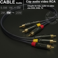 Cáp audio video AV RCA 3 ra 3 - Dây 3 đầu bông sen AV RCA 0.5M 1M 5M 10M 15M 20M