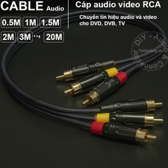 Cáp audio video AV RCA 3 ra 3 - Dây 3 đầu bông sen AV RCA 0.5M 1M 5M 10M 15M 20M