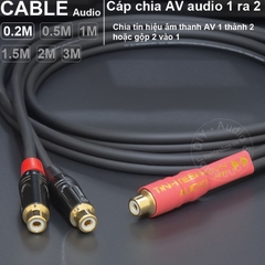 Dây hoa sen 1 ra 2 DIY 0.2 đến 3 mét - AV splitter cable female to 2 female