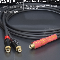 Dây hoa sen 1 ra 2 DIY 0.2 đến 3 mét - AV splitter cable female to 2 female