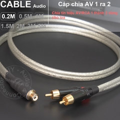 Cáp chia hoa sen AV cái sang 2 đực DIY 0.2M đến 5M - RCA female to 2 RCA male cable