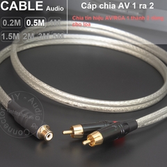 Cáp chia hoa sen AV cái sang 2 đực DIY 0.2M đến 5M - RCA female to 2 RCA male cable
